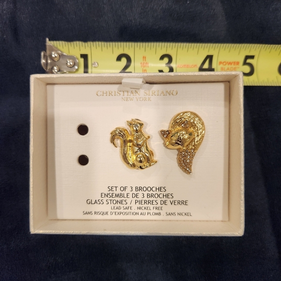 NEW Christian Siriano Set of 2 Gold Animal Brooches - Picture 5 of 5